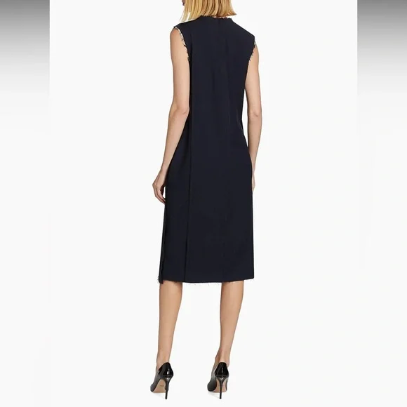 JASON WU COLLECTION•Floral Bead Sequined Midi Shift Dress•Navy•Sz 6 - Picture 5 of 12